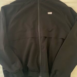 FIGS! Black Zip-Up Jacket Lab Coat